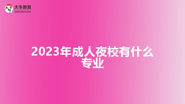 2023年成人夜校有什么專業(yè)