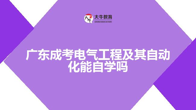 廣東成考電氣工程及其自動化能自學(xué)嗎