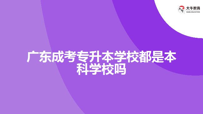 廣東成考專升本學(xué)校都是本科學(xué)校嗎