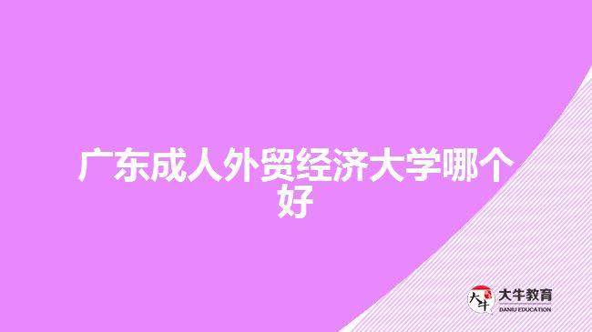 廣東成人外貿(mào)經(jīng)濟大學哪個好