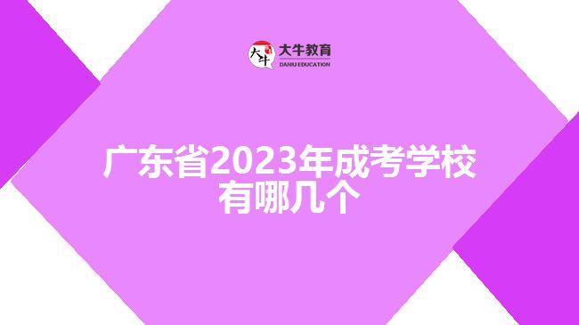 廣東省2023年成考學(xué)校有哪幾個