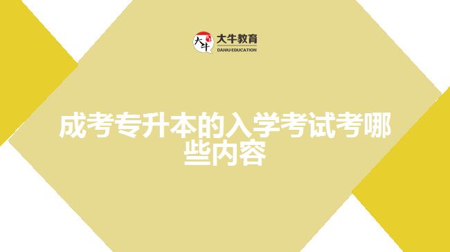 成考專升本的入學(xué)考試考哪些內(nèi)容