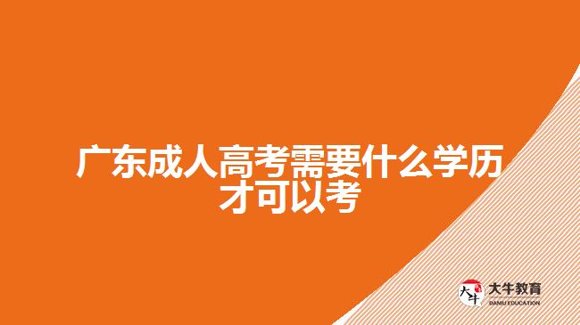 廣東成人高考需要什么學(xué)歷才可以考