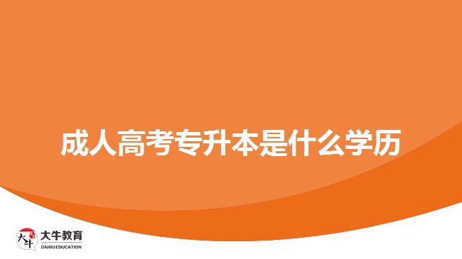 成人高考專升本是什么學歷