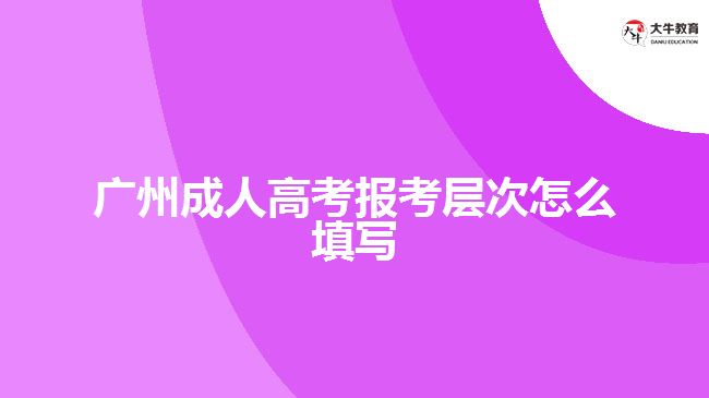 廣州成人高考報(bào)考層次怎么填寫(xiě)