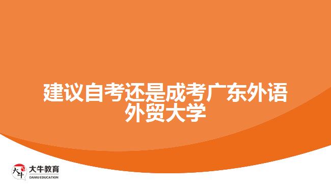 建議自考還是成考廣東外語外貿(mào)大學