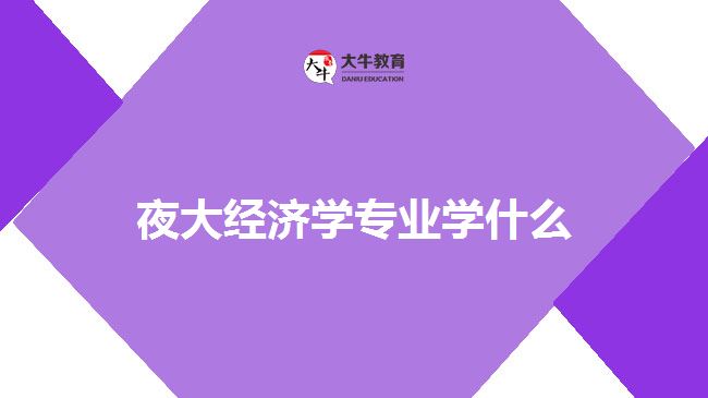 夜大經(jīng)濟學專業(yè)學什么