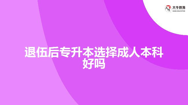 退伍后專升本選擇成人本科好嗎