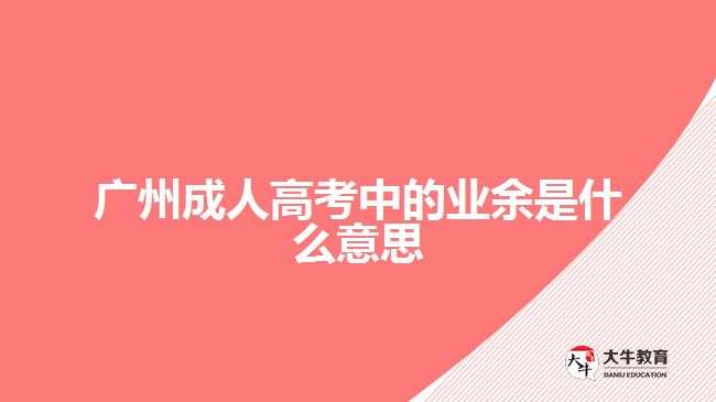 廣州成人高考中的業(yè)余是什么意思