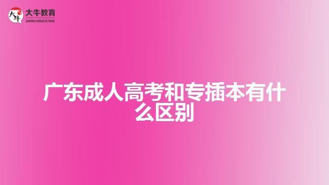 廣東成人高考和專插本有什么區(qū)別