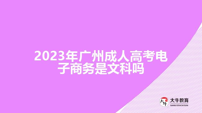 2023年廣州成人高考電子商務(wù)是文科嗎