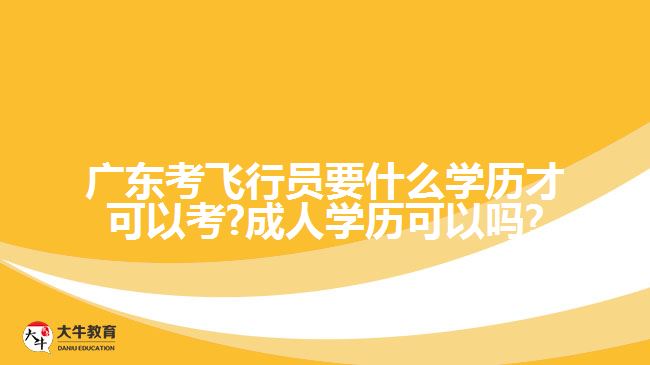 廣東考飛行員要什么學(xué)歷才可以考?成人學(xué)歷可以嗎?