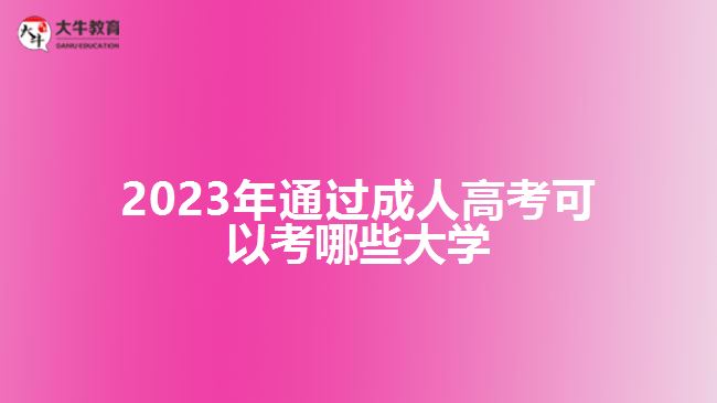 2023年通過(guò)成人高考可以考哪些大學(xué)