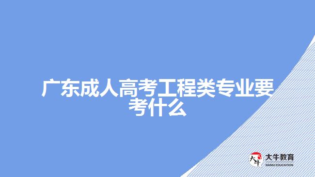 廣東成人高考工程類專業(yè)要考什么