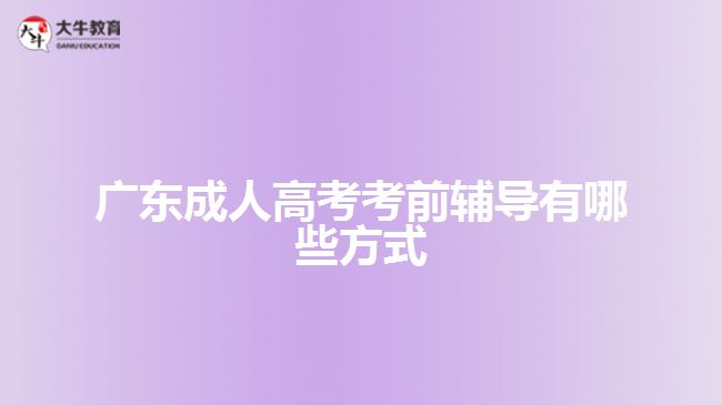 廣東成人高考考前輔導(dǎo)有哪些方式