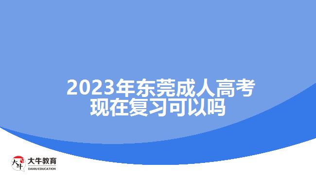  2023年東莞成人高考現(xiàn)在復習可以嗎