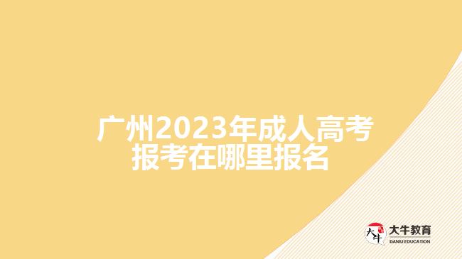  廣州2023年成人高考報考在哪里報名