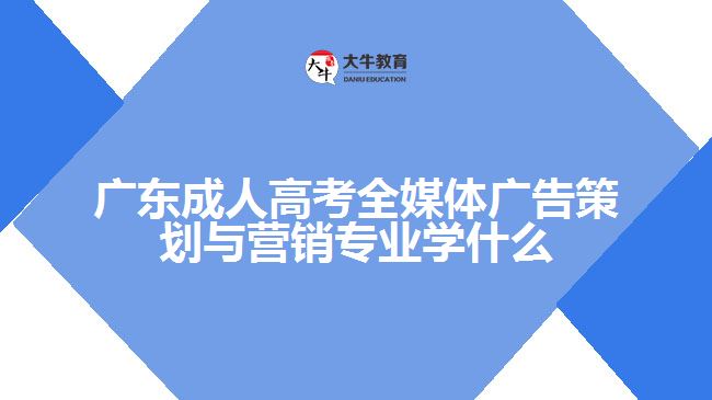 廣東成人高考全媒體廣告策劃與營銷專業(yè)學什么