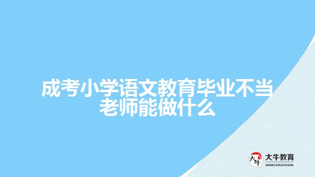 成考小學語文教育畢業(yè)不當老師能做什么