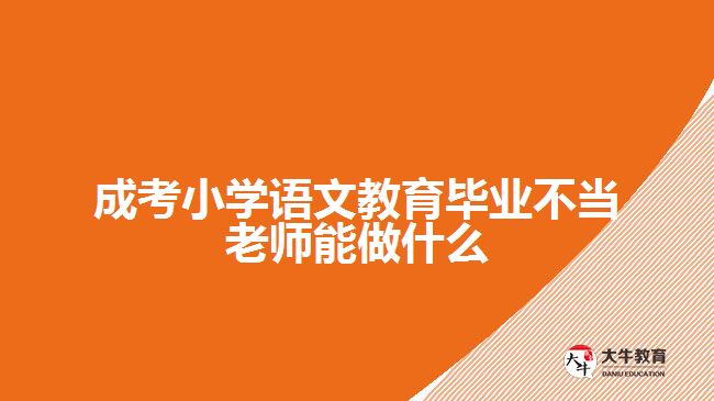 小學語文教育畢業(yè)不當老師能做什么