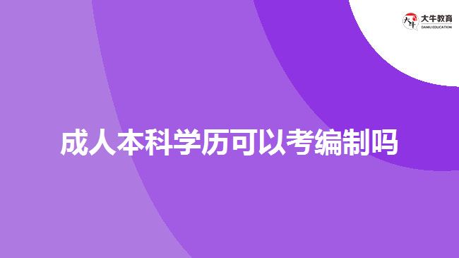 成人本科學(xué)歷可以考編制嗎