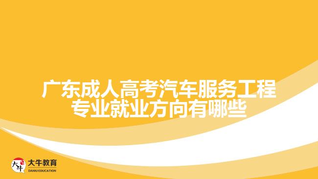 廣東成人高考汽車服務(wù)工程專業(yè)就業(yè)方向有哪些