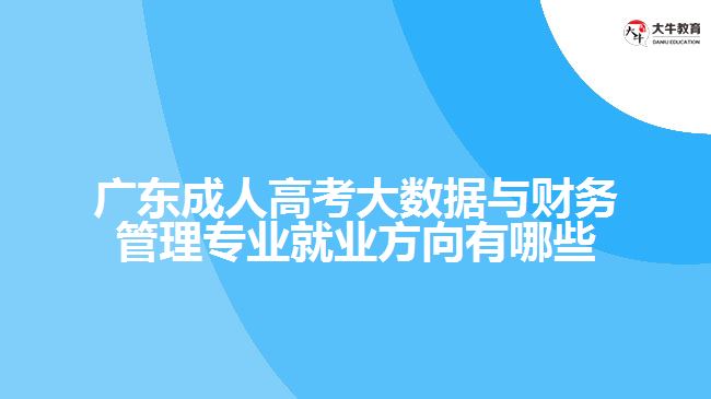 廣東成人高考大數(shù)據(jù)與財(cái)務(wù)管理專業(yè)就業(yè)方向有哪些