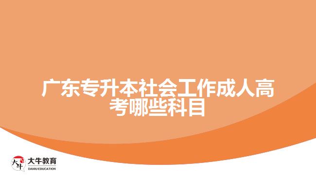 廣東專升本社會工作成人高考哪些科目