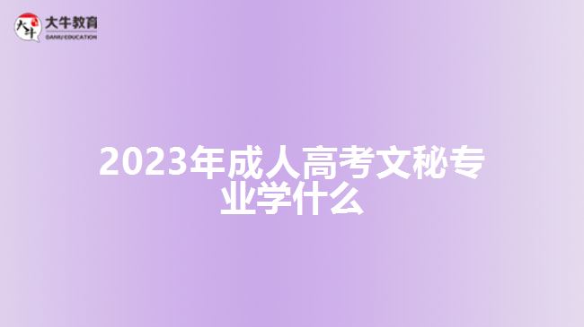 2023年成人高考文秘專業(yè)學什么