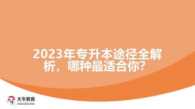 2023年專升本途徑全解析，哪種最適合你？