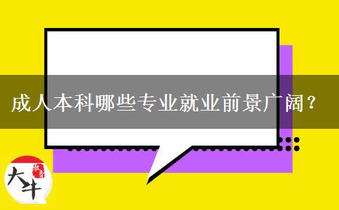 成人本科哪些專業(yè)就業(yè)前景廣闊？