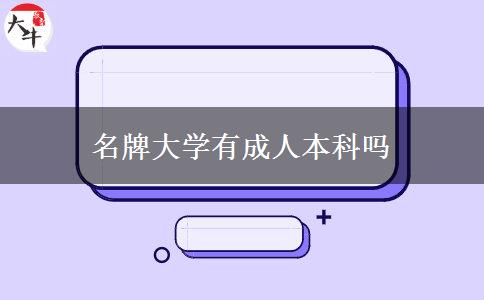 名牌大學(xué)有成人本科嗎