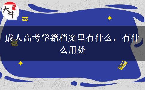 成人高考學(xué)籍檔案里有什么，有什么用處