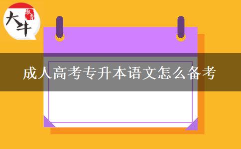 成人高考專升本語文怎么備考