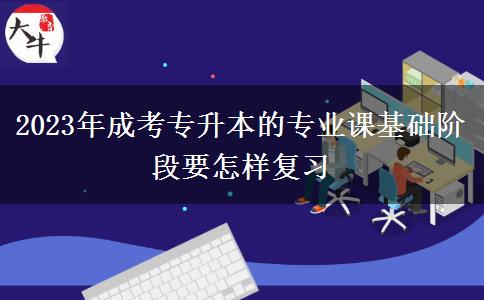 2023年成考專升本的專業(yè)課基礎(chǔ)階段要怎樣復習