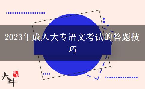 2023年成人大專語(yǔ)文考試的答題技巧