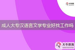 成人大專漢語言文學(xué)專業(yè)到底好找工作嗎