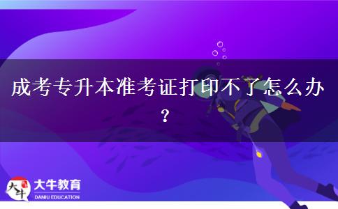 成考專升本準(zhǔn)考證打印不了怎么辦？