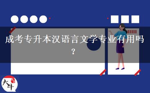 成考專升本漢語言文學專業(yè)有用嗎？