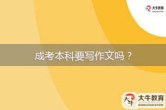 成考本科要寫作文嗎？