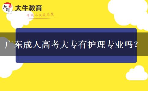 廣東成人高考大專有護(hù)理專業(yè)嗎？