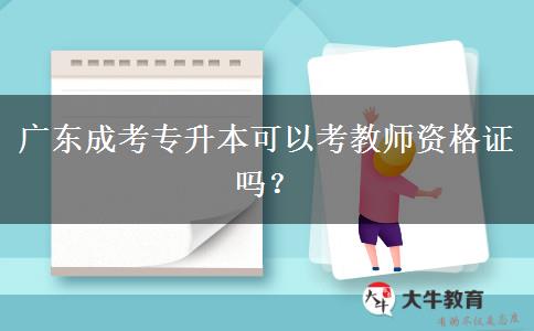 廣東成考專升本可以考教師資格證嗎？