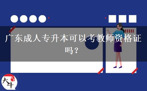 廣東成人專升本可以考教師資格證嗎？