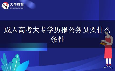 成人高考大專(zhuān)學(xué)歷報(bào)公務(wù)員要什么條件