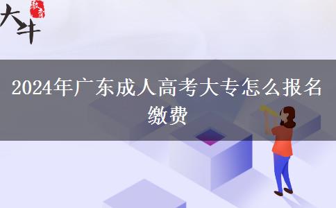 2024年廣東成人高考大專怎么報名繳費(fèi)