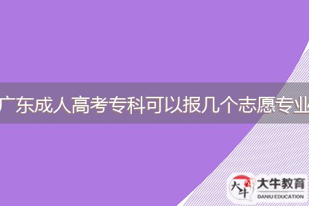 廣東成人高考?？瓶梢詧?bào)幾個(gè)志愿專業(yè)