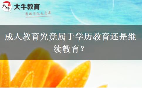 成人教育究竟屬于學(xué)歷教育還是繼續(xù)教育？