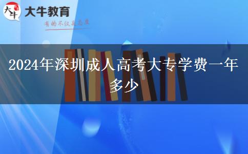 2024年深圳成人高考大專學費一年多少