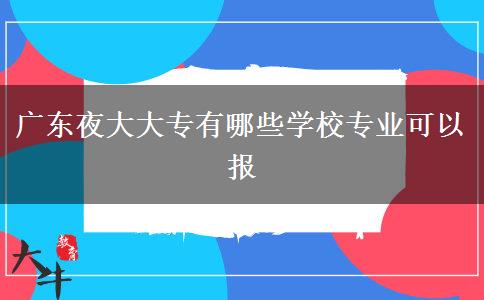 廣東夜大大專有哪些學校專業(yè)可以報