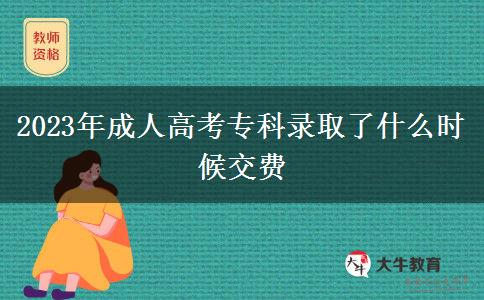 2023年成人高考?？其浫×耸裁磿r候交費